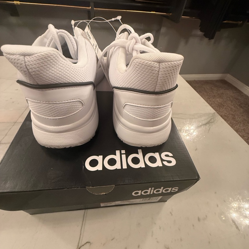 Adidas CourtSmash White and Black Tennis Shoes - Picture 6 of 8
